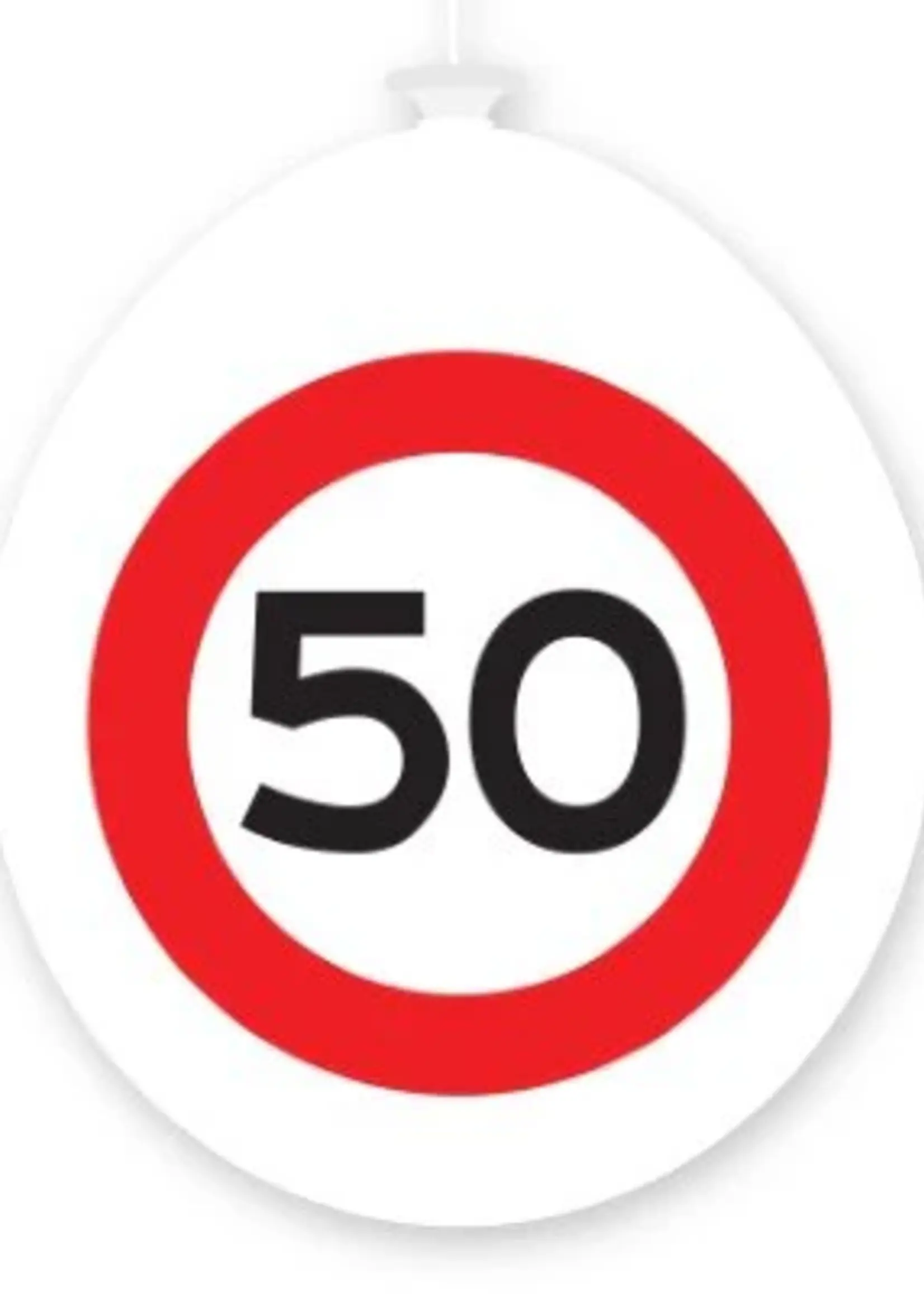 Ballonnen 50 jaar rood/wit 10 stuks