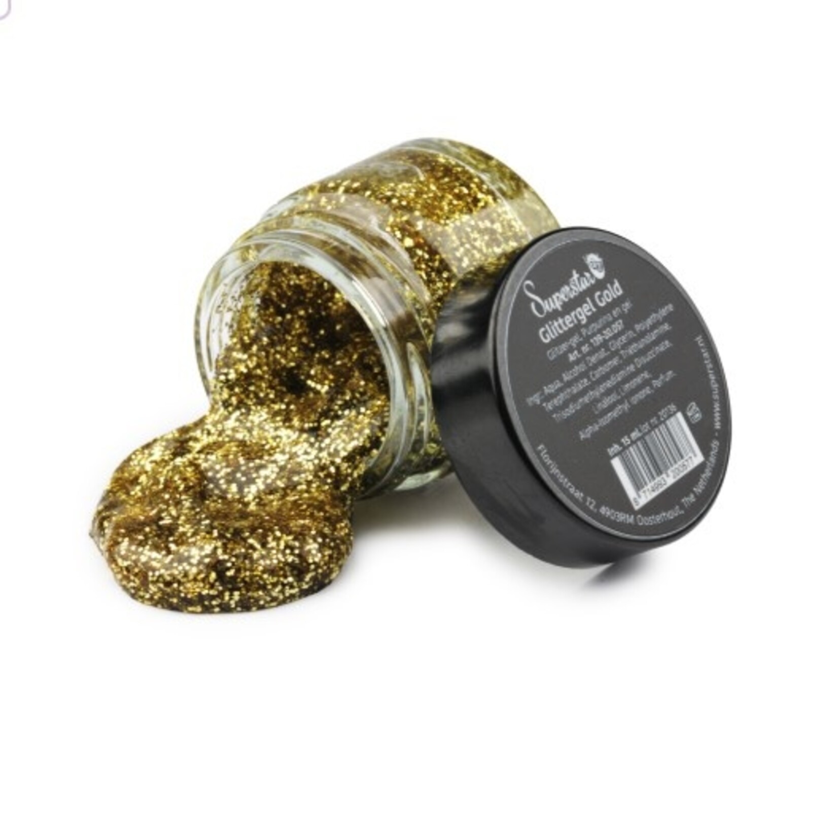 Party Planet Gel superstar Glittergoud (huid & haar) 15 ml