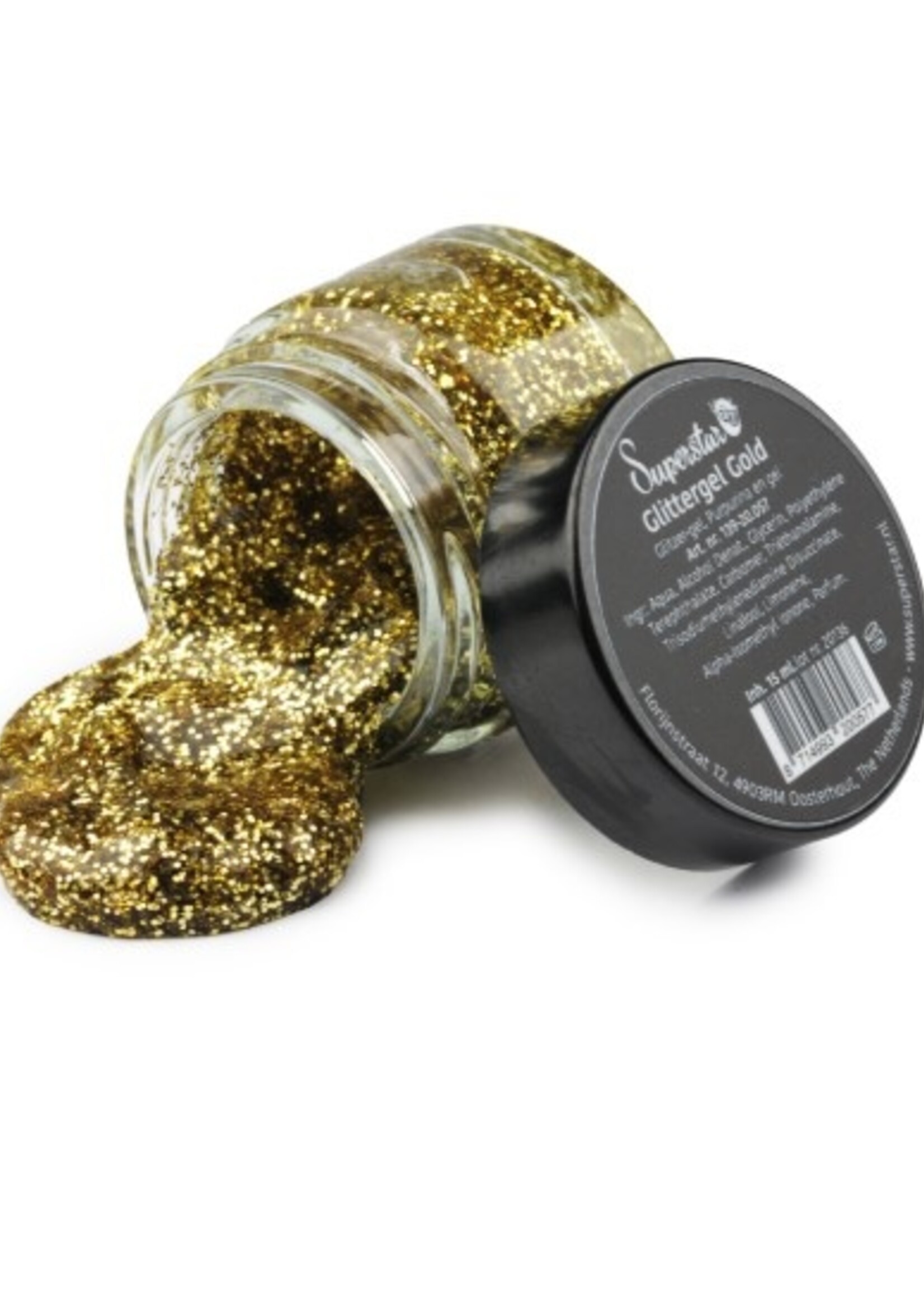 Party Planet Gel superstar Glittergoud (huid & haar) 15 ml