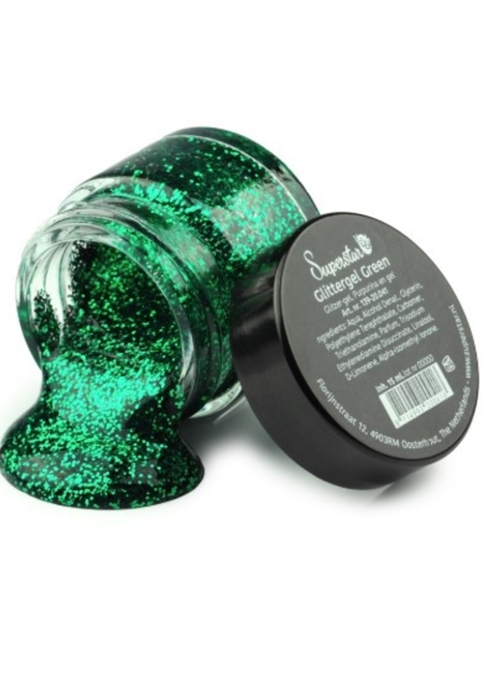 Party Planet Gel superstar Glittergroen (huid & haar) 15 ml