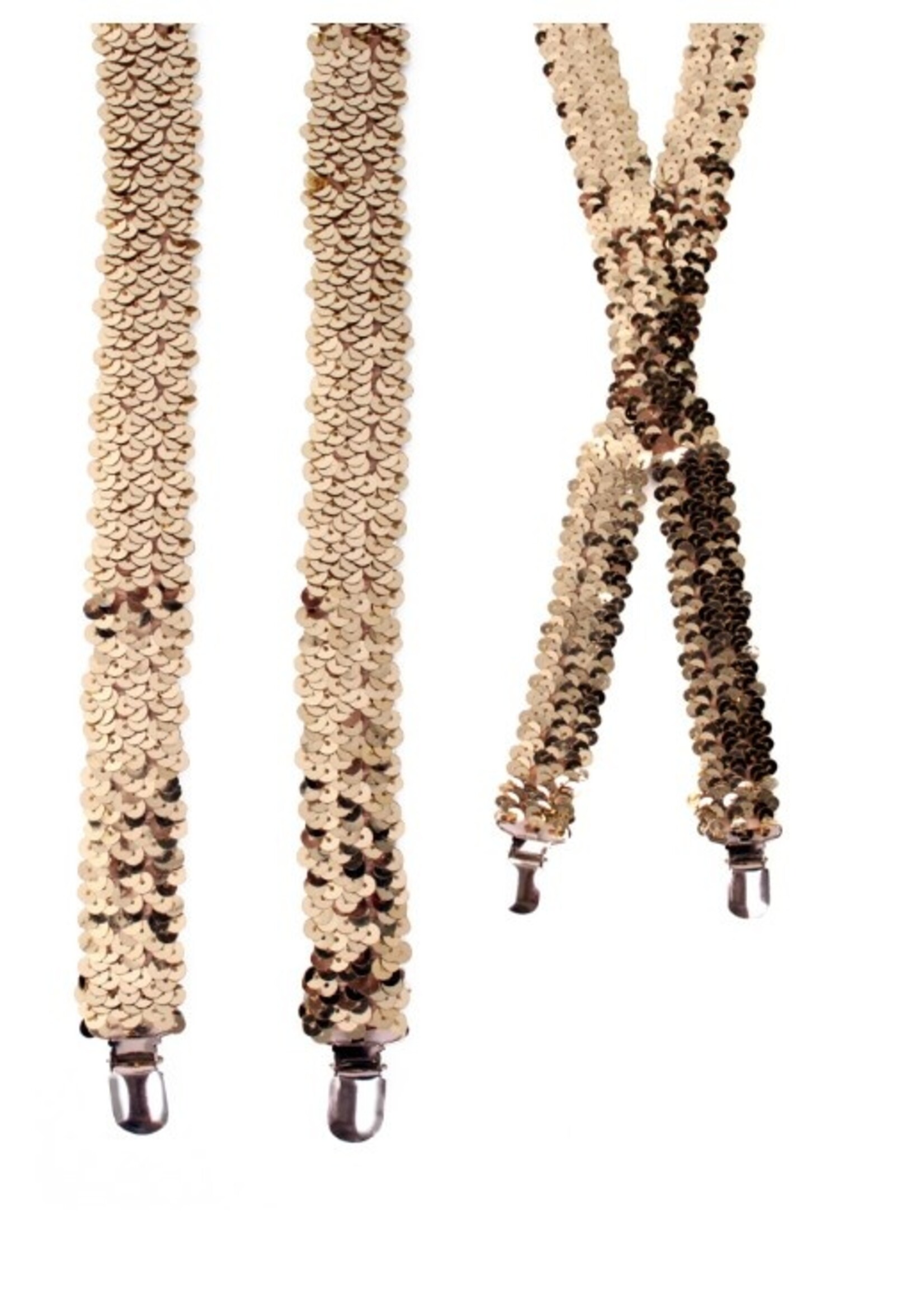 Party Planet Bretel goud pailletten