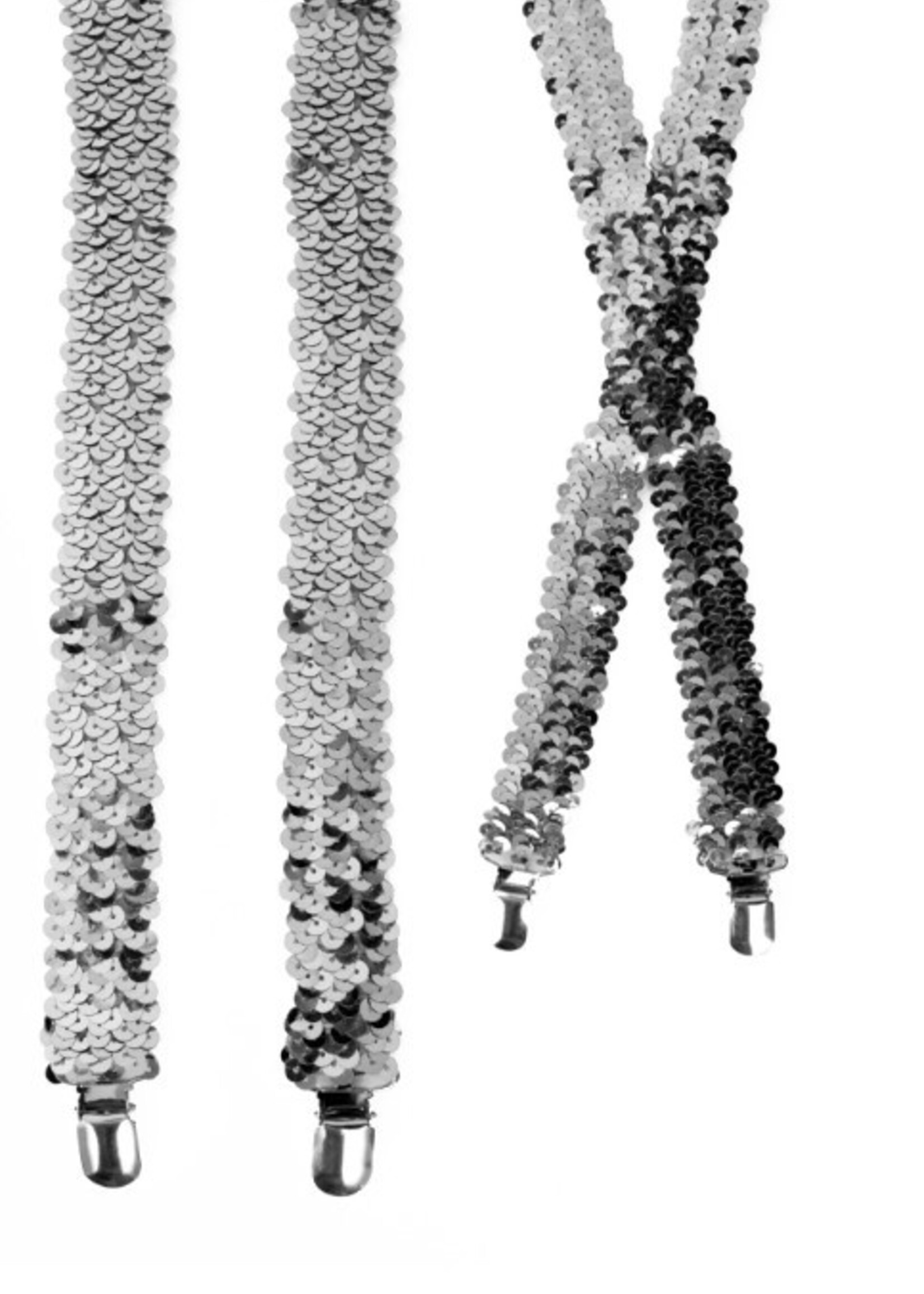 Party Planet Bretel zilver pailletten