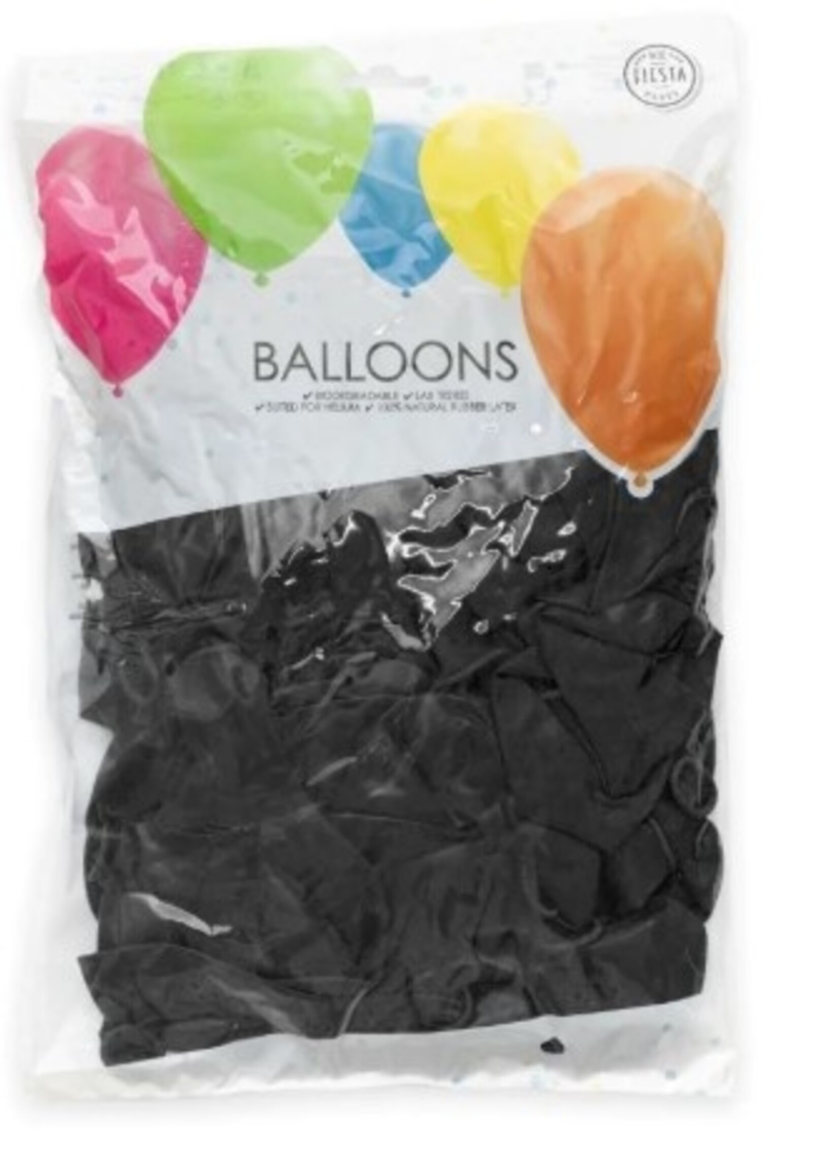 Party Planet 50 ballonnen 12″ zwart