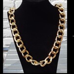 Party Planet Lange vette schakel (pooier) ketting, goud of zilver
