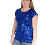Party Planet Blauw pailletten topje