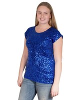 Party Planet Blauw pailletten topje