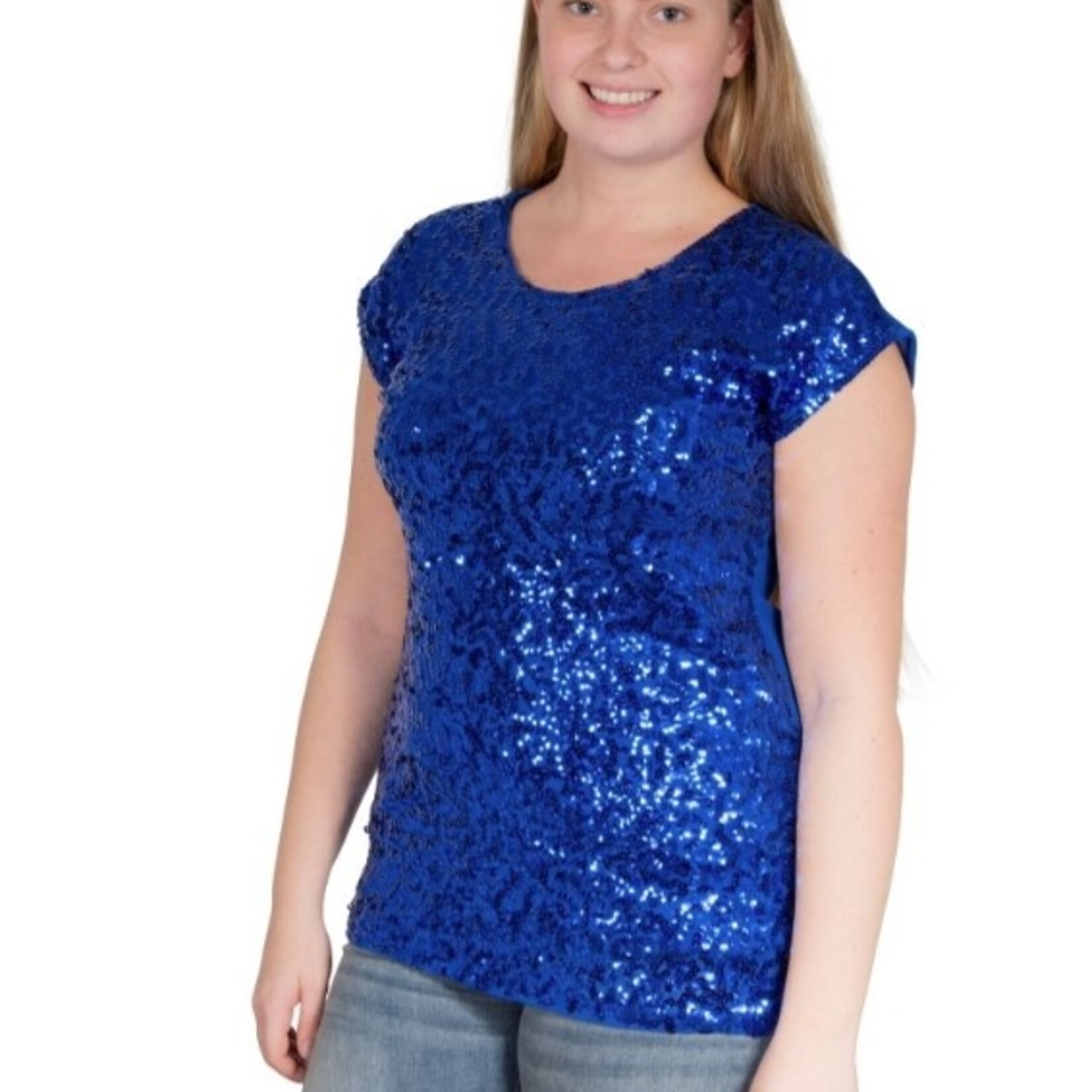 Party Planet Blauw pailletten topje