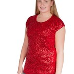 Party Planet Rood pailletten topje