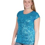 Party Planet Turquoise pailletten topje