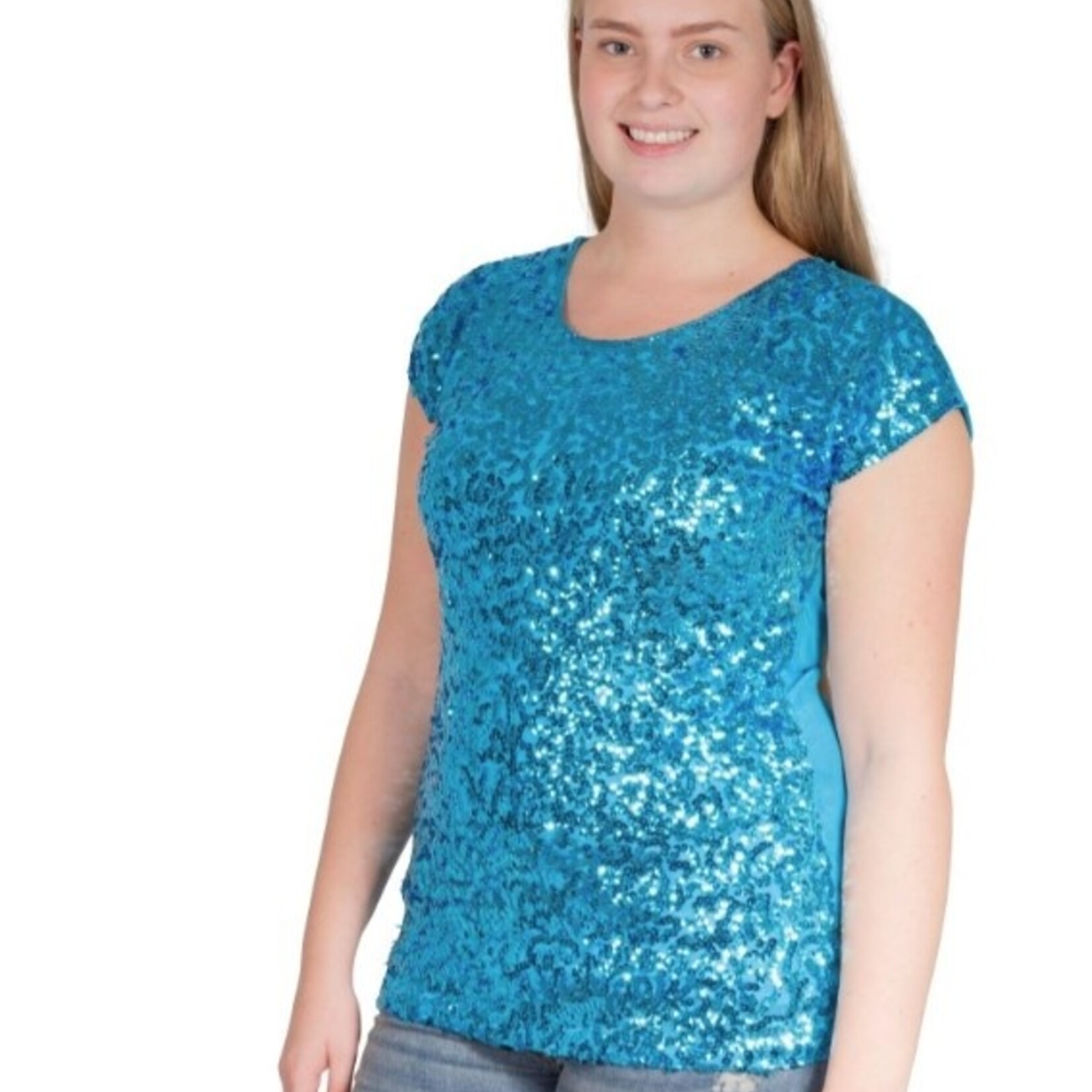 Party Planet Turquoise pailletten topje