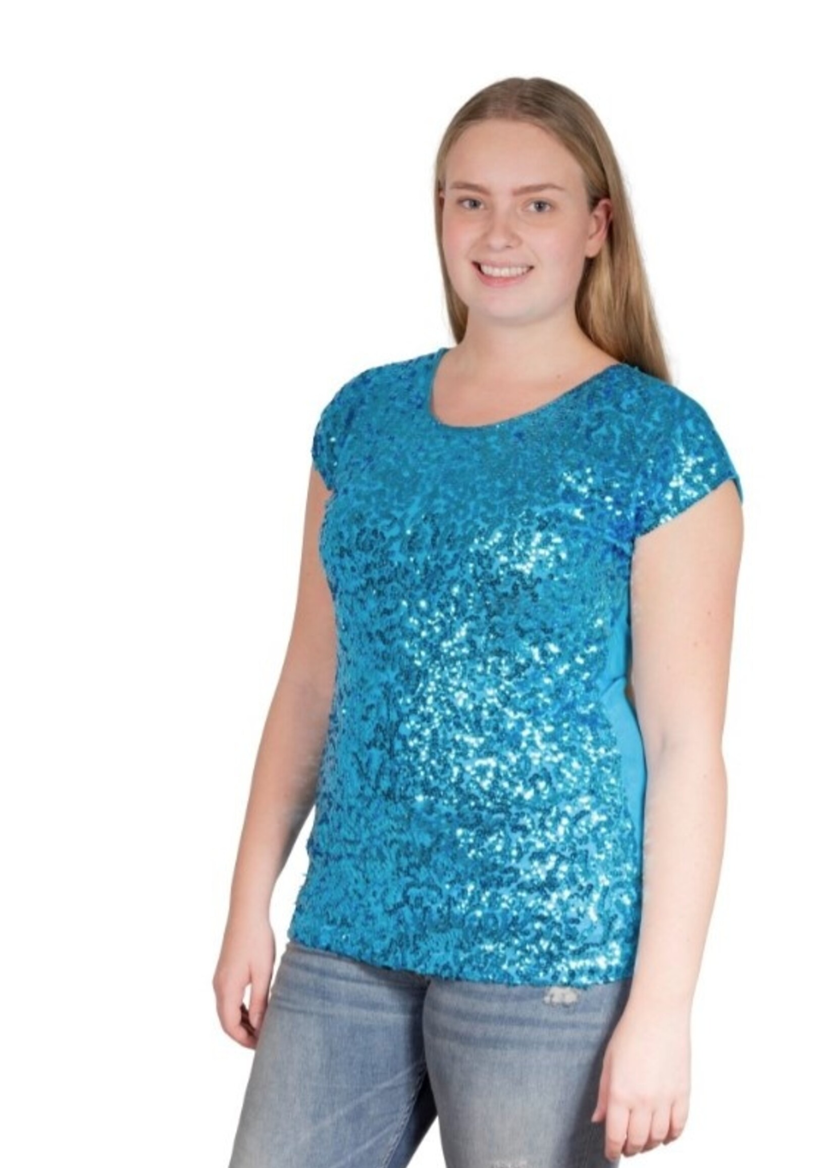 Party Planet Turquoise pailletten topje