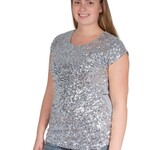 Party Planet Zilver pailletten topje
