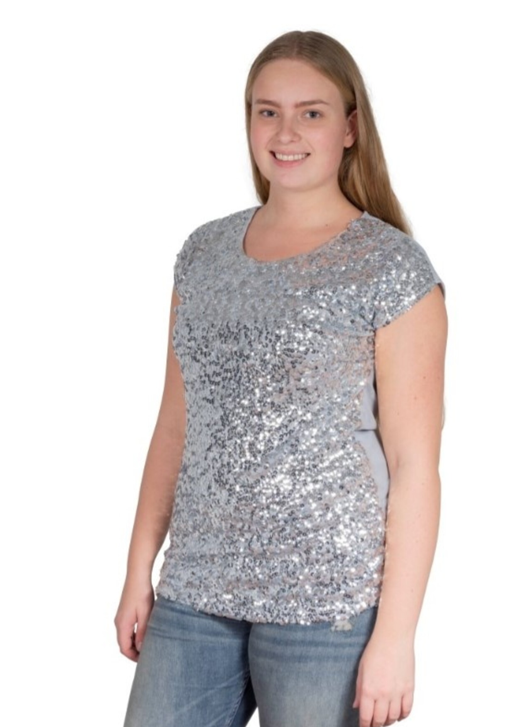 Party Planet Zilver pailletten topje
