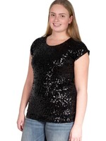 Party Planet Zwart pailletten topje