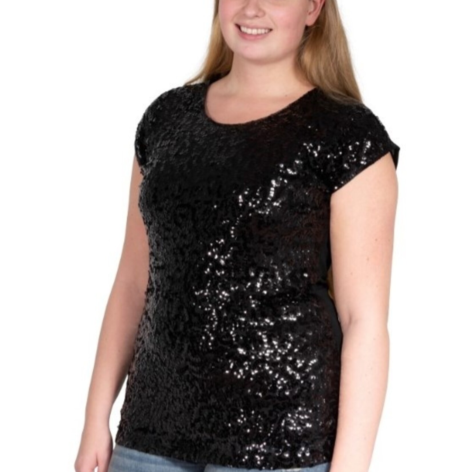 Party Planet Zwart pailletten topje