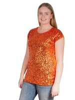 Party Planet Oranje pailletten topje