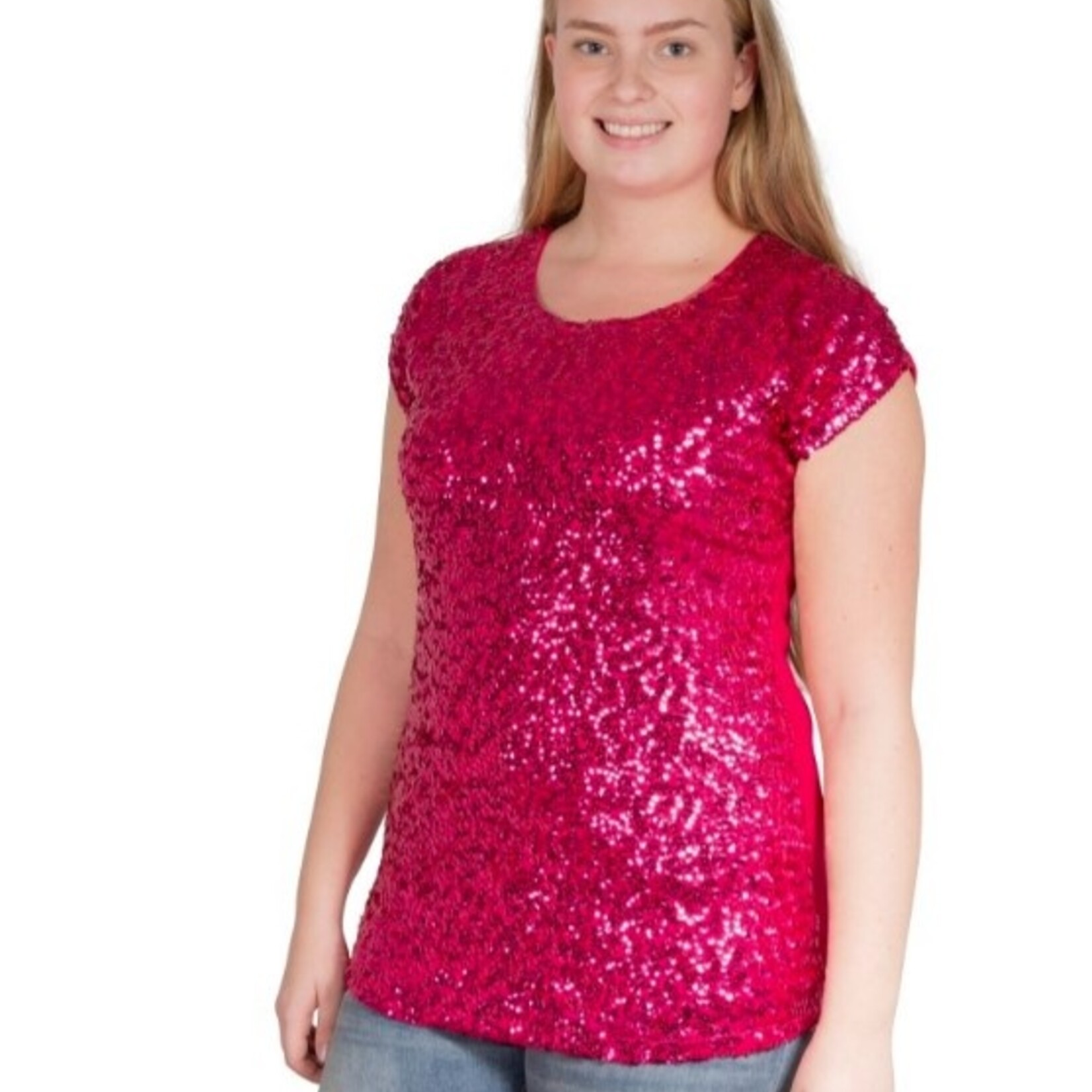 Party Planet Fuchsia pailletten topje