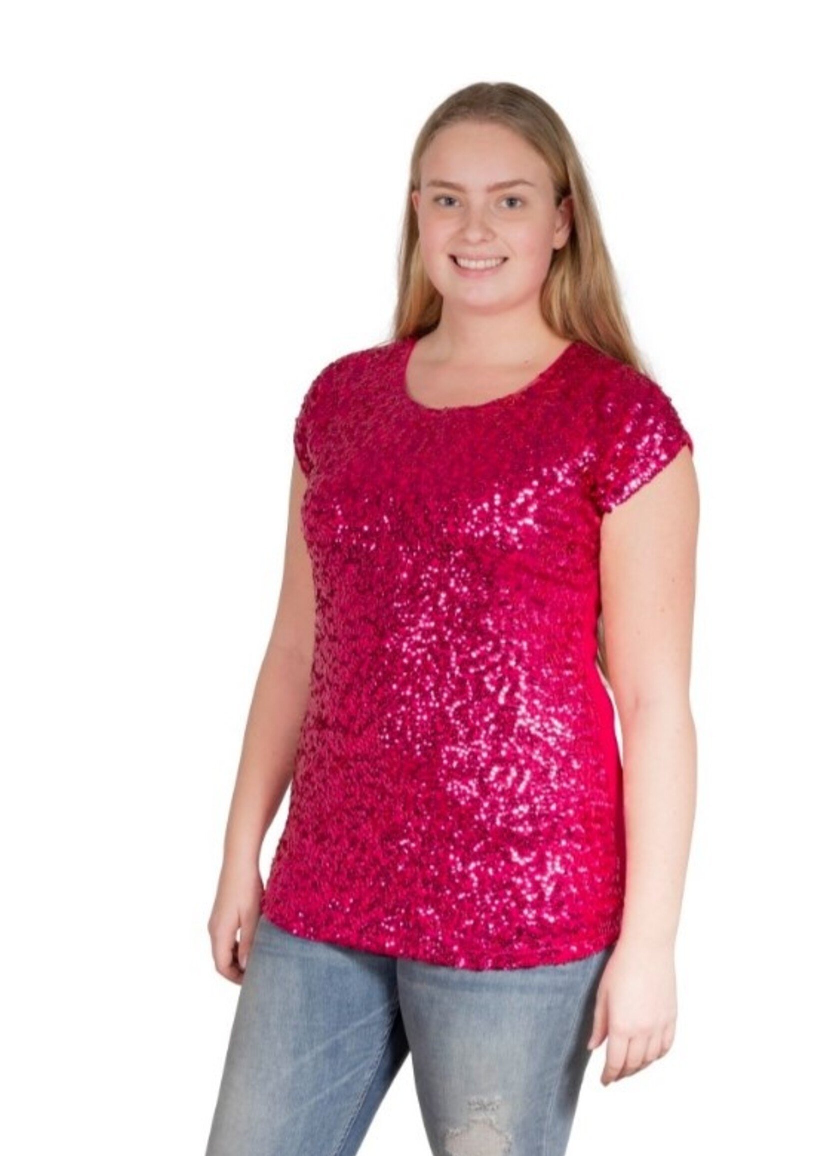 Party Planet Fuchsia pailletten topje