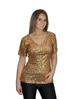Party Planet Goud pailletten shirt