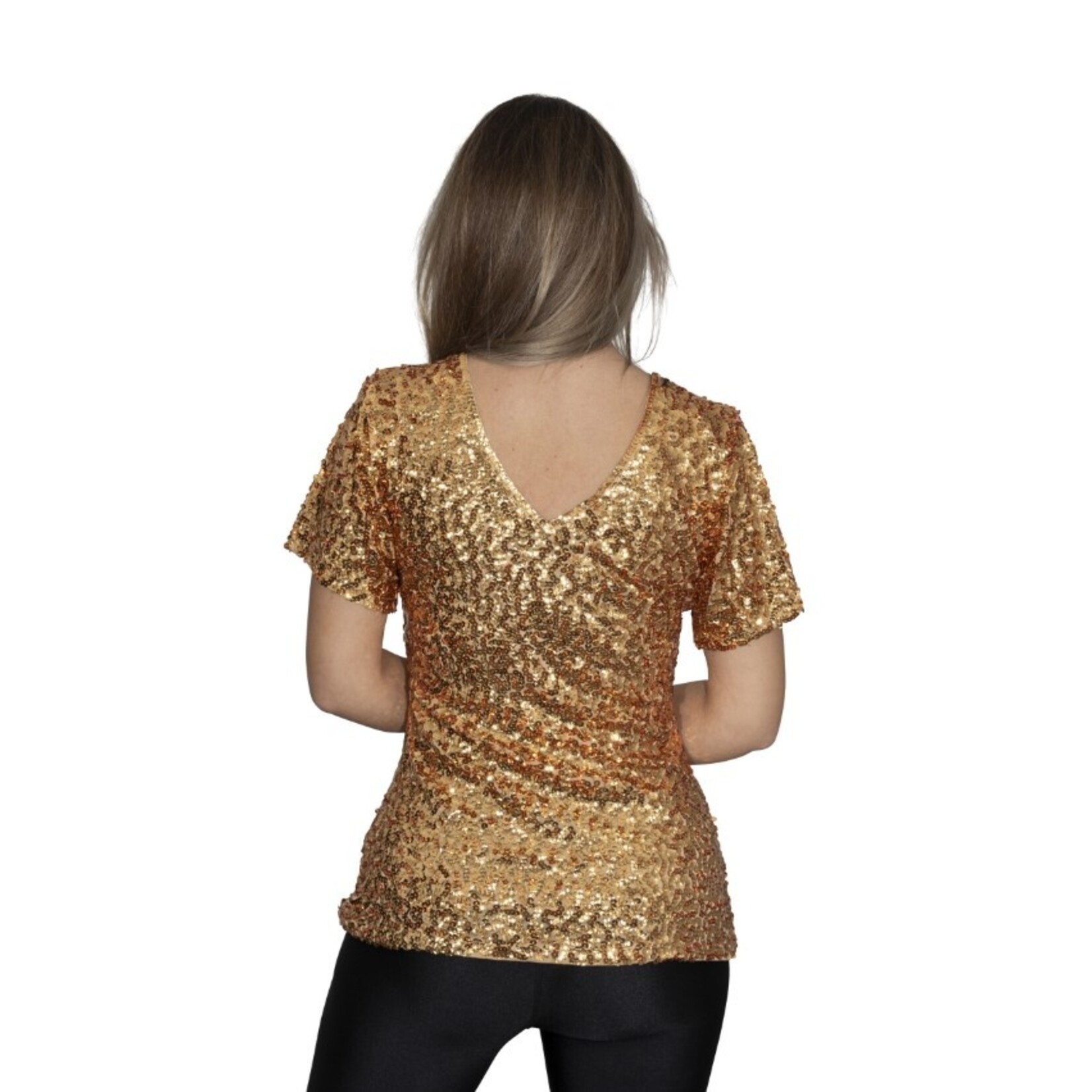 Party Planet Goud pailletten shirt