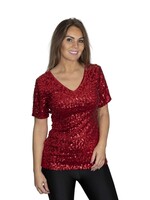Party Planet Rood pailletten shirt