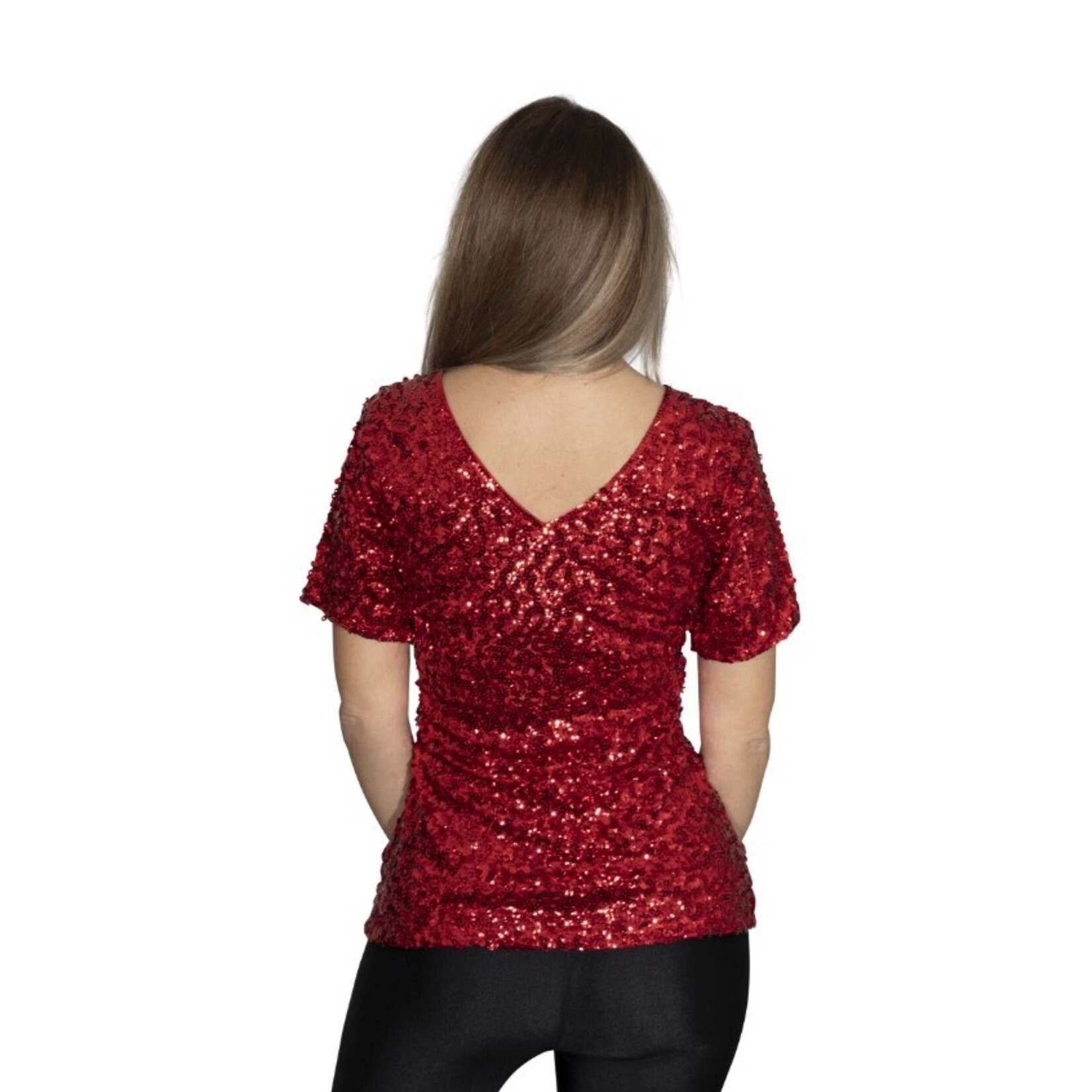 Party Planet Rood pailletten shirt