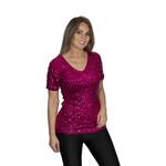 Party Planet Fuchsia pailletten shirt
