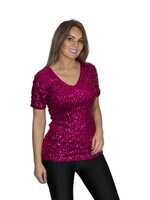 Party Planet Fuchsia pailletten shirt