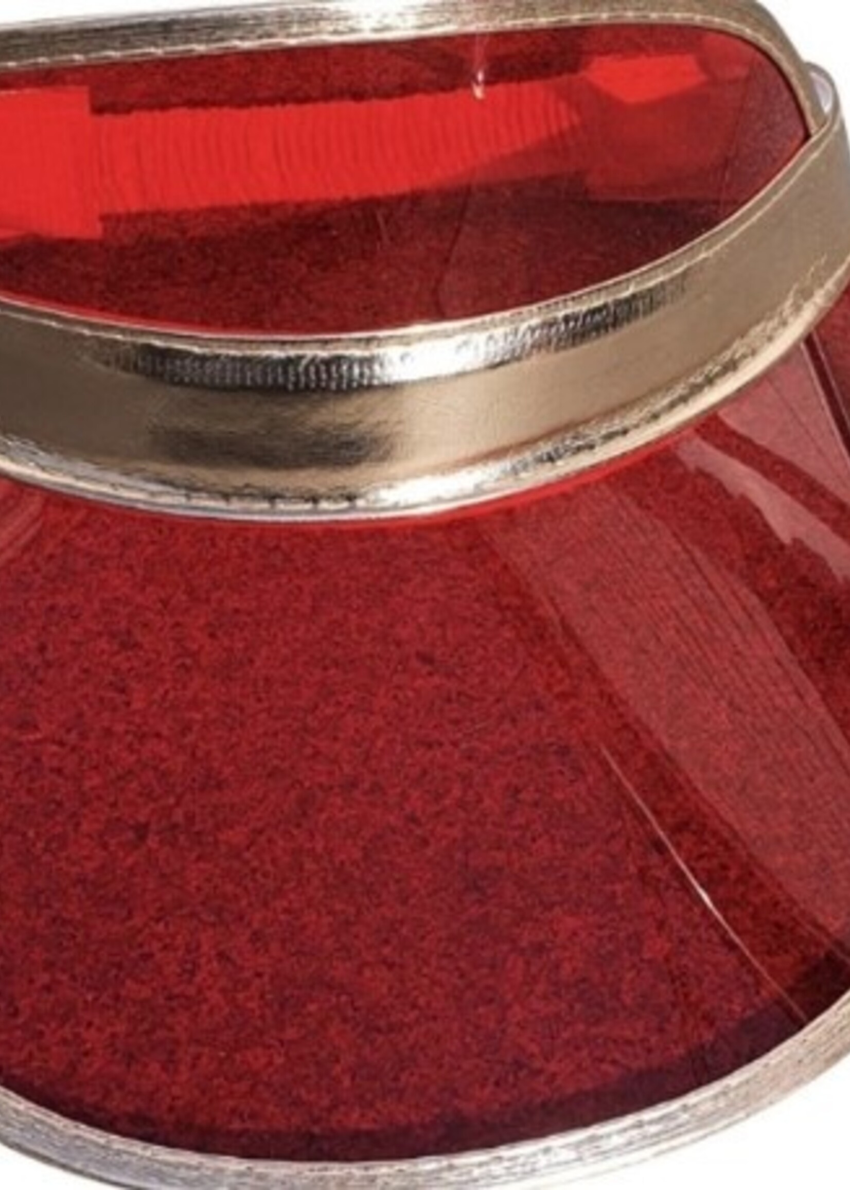 Party Planet  Rode Zonneklep met goud