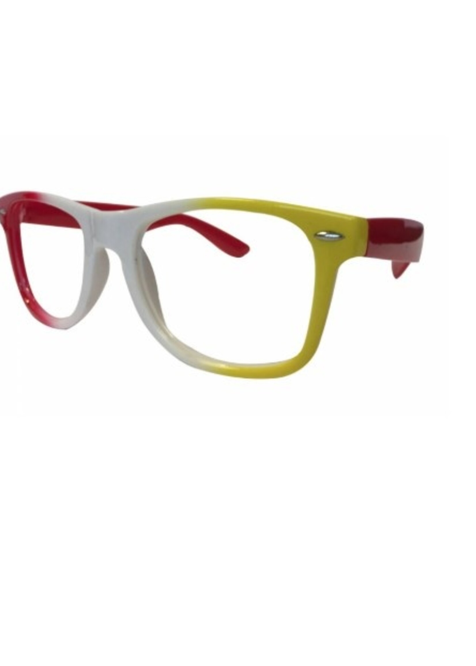 Party Planet Bril Oeteldonk Rood Geel Wit zonder glas