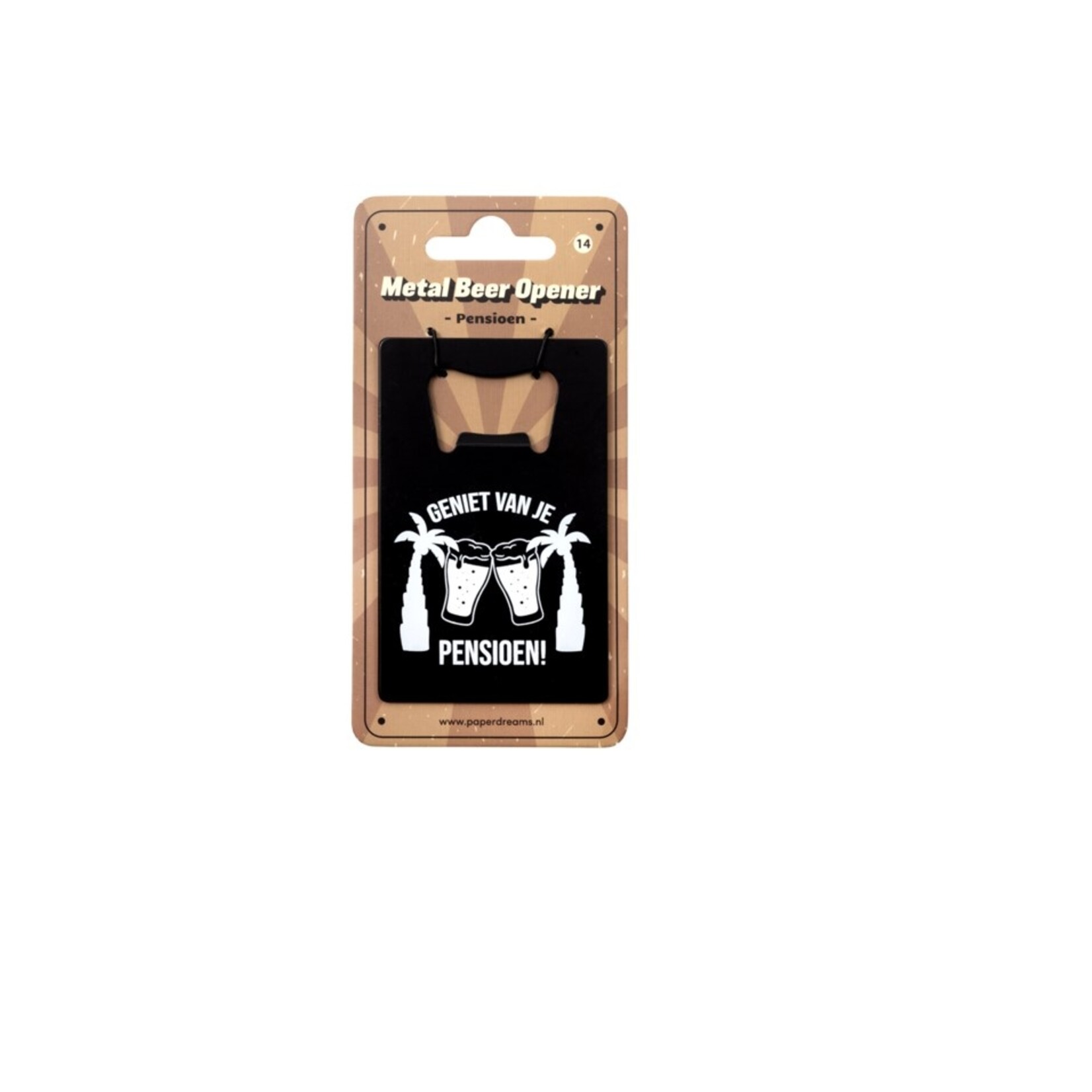 Party Planet Metal bierr opener - Pensioen