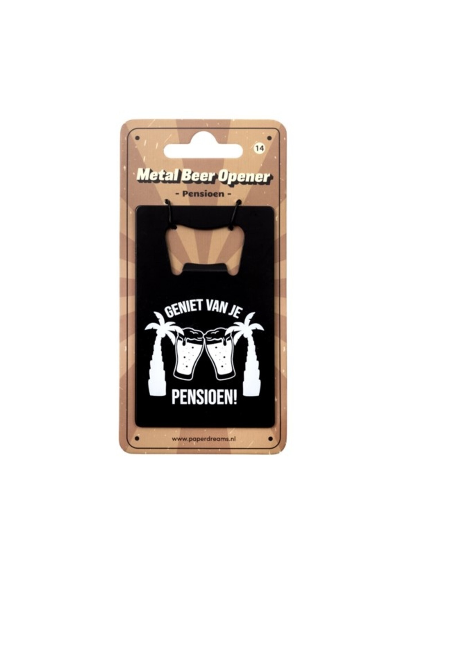 Party Planet Metal bierr opener - Pensioen