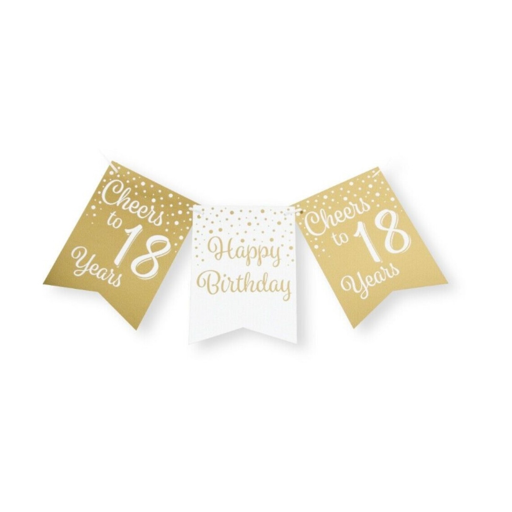 Party Planet Party flag banner gold/white - 18