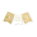 Party Planet Party flag banner gold/white - 30