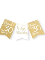 Party Planet Party flag banner gold/white - 30