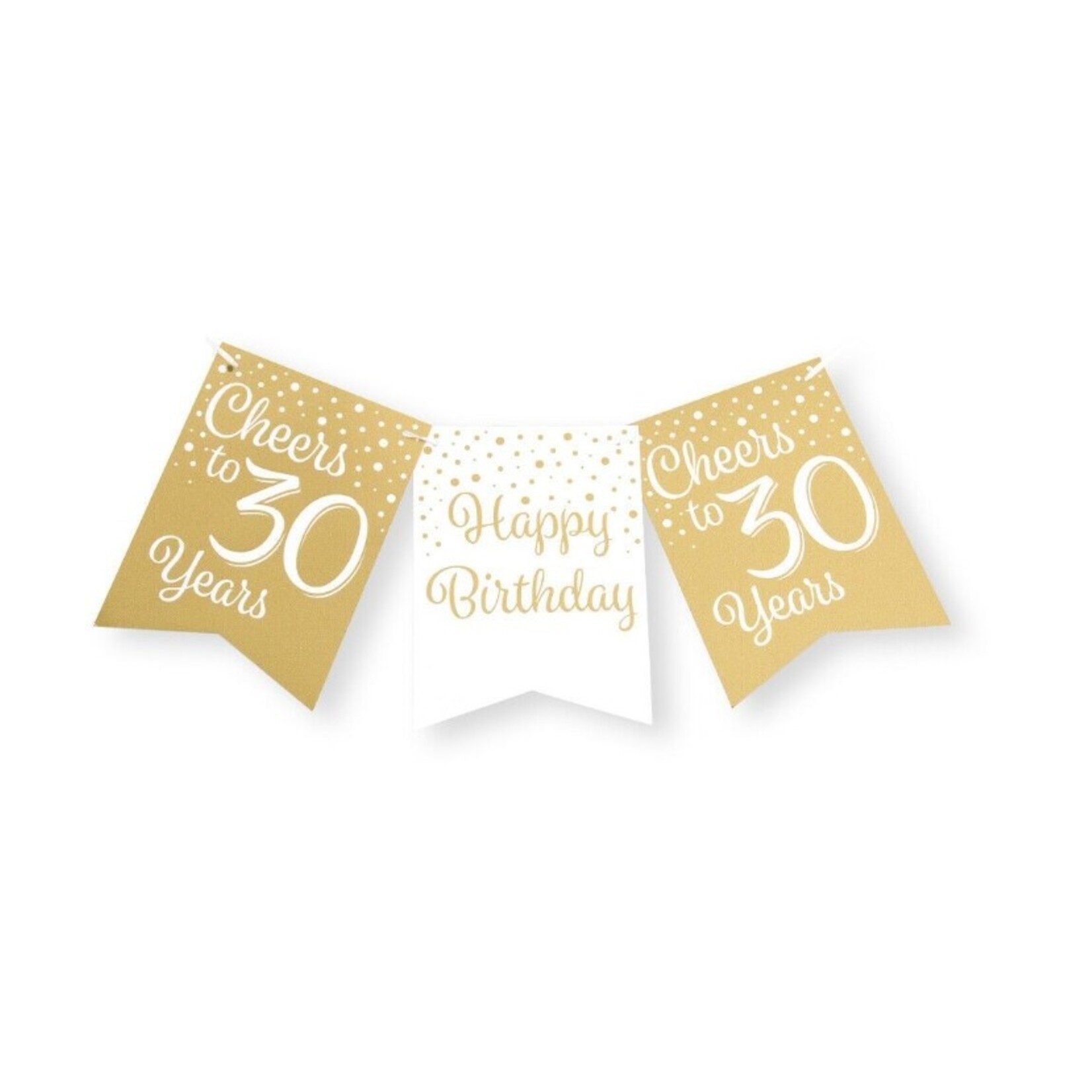 Party Planet Party flag banner gold/white - 30