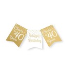 Party Planet Party flag banner gold/white - 40