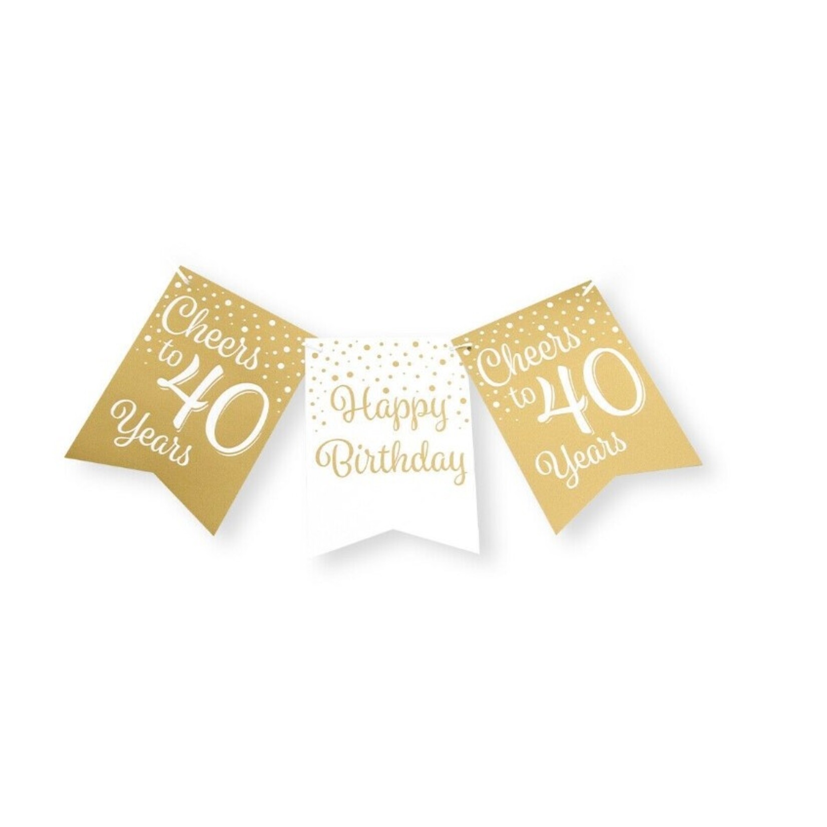 Party Planet Party flag banner gold/white - 40