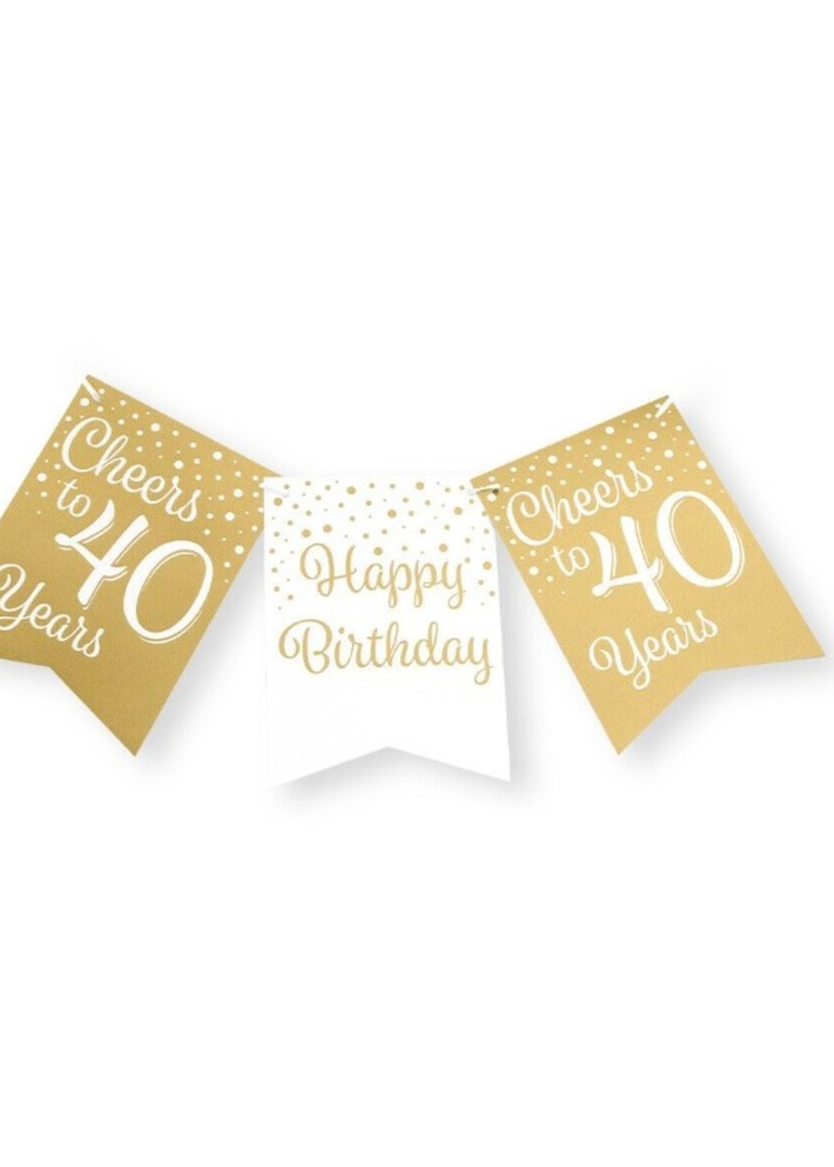 Party Planet Party flag banner gold/white - 40