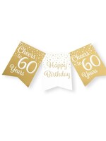 Party Planet Party flag banner gold/white - 60