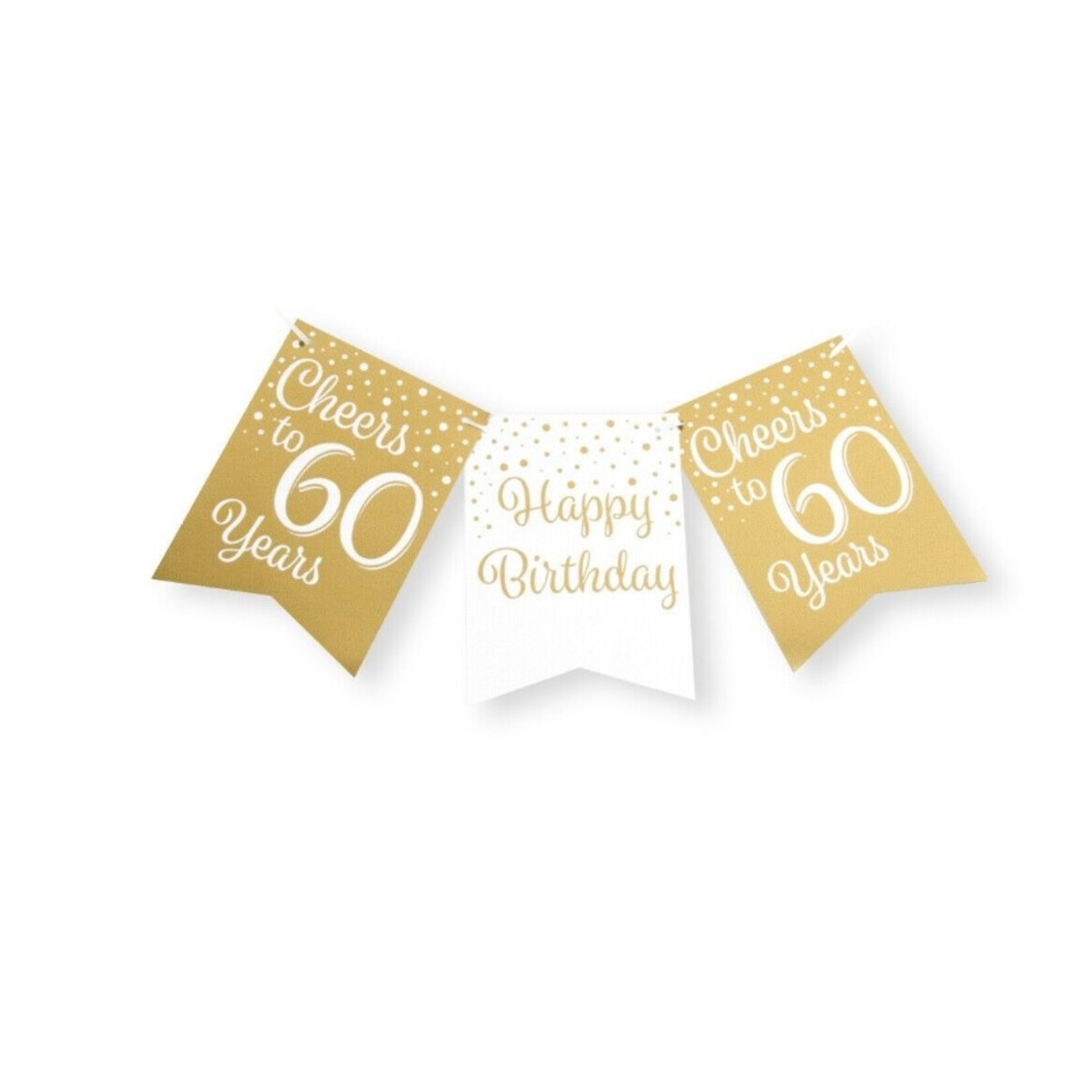 Party Planet Party flag banner gold/white - 60