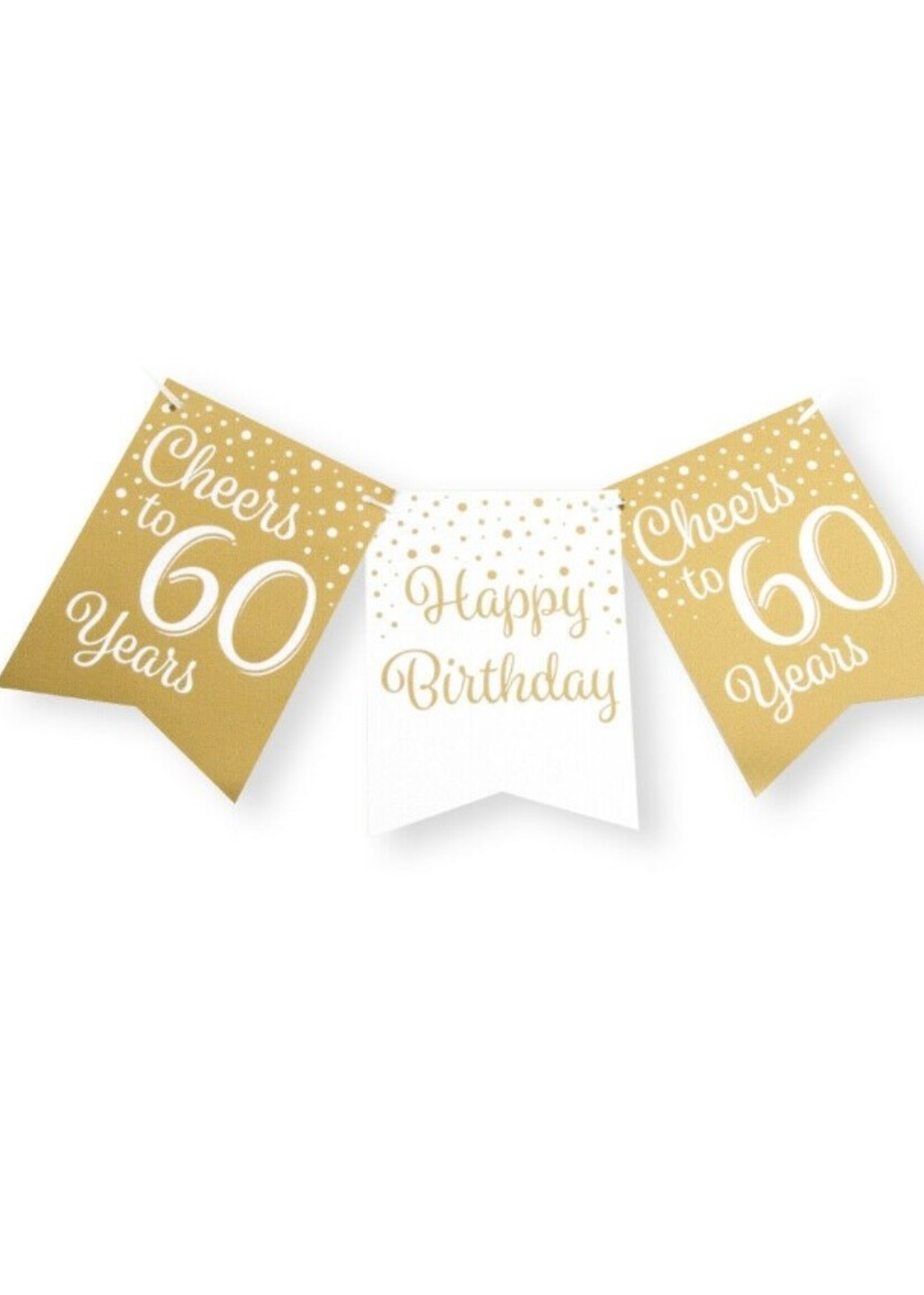 Party Planet Party flag banner gold/white - 60