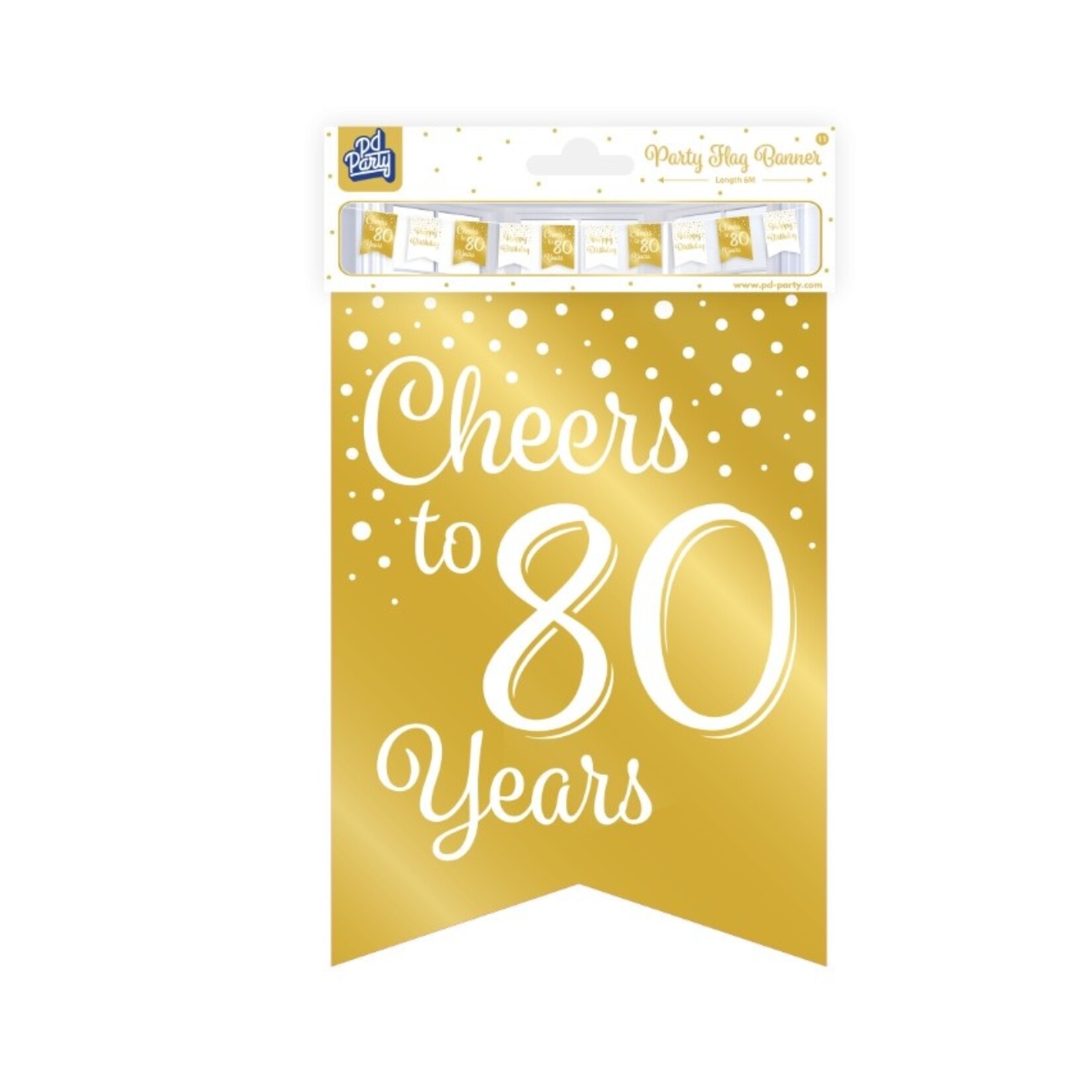 Party Planet Party flag banner gold/white - 80