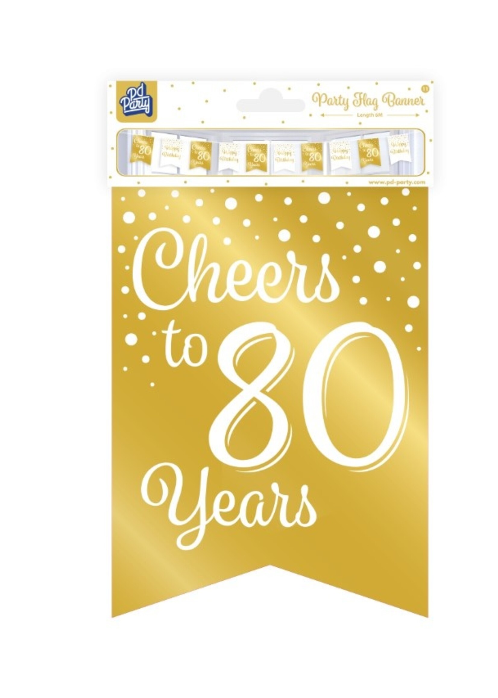 Party Planet Party flag banner gold/white - 80