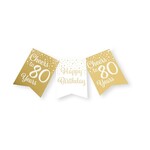 Party Planet Party flag banner gold/white - 80