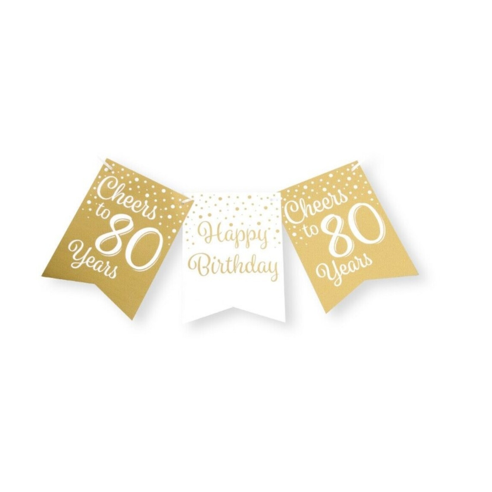 Party Planet Party flag banner gold/white - 80