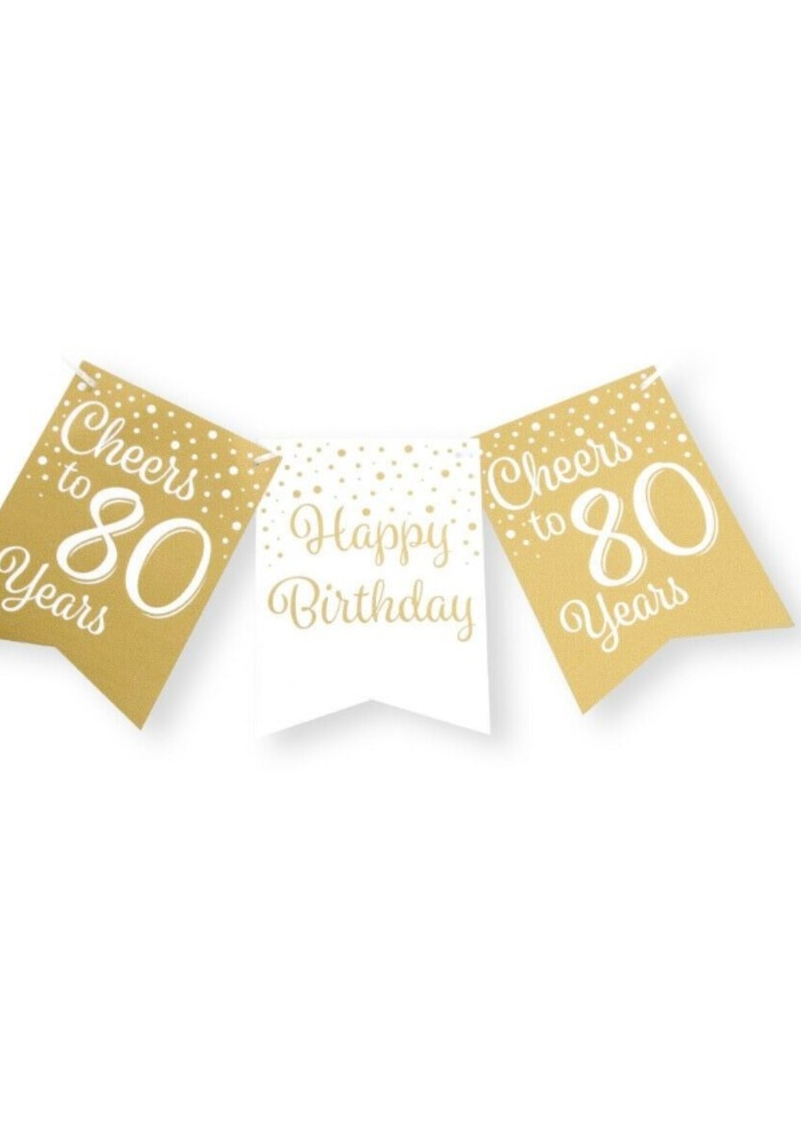 Party Planet Party flag banner gold/white - 80