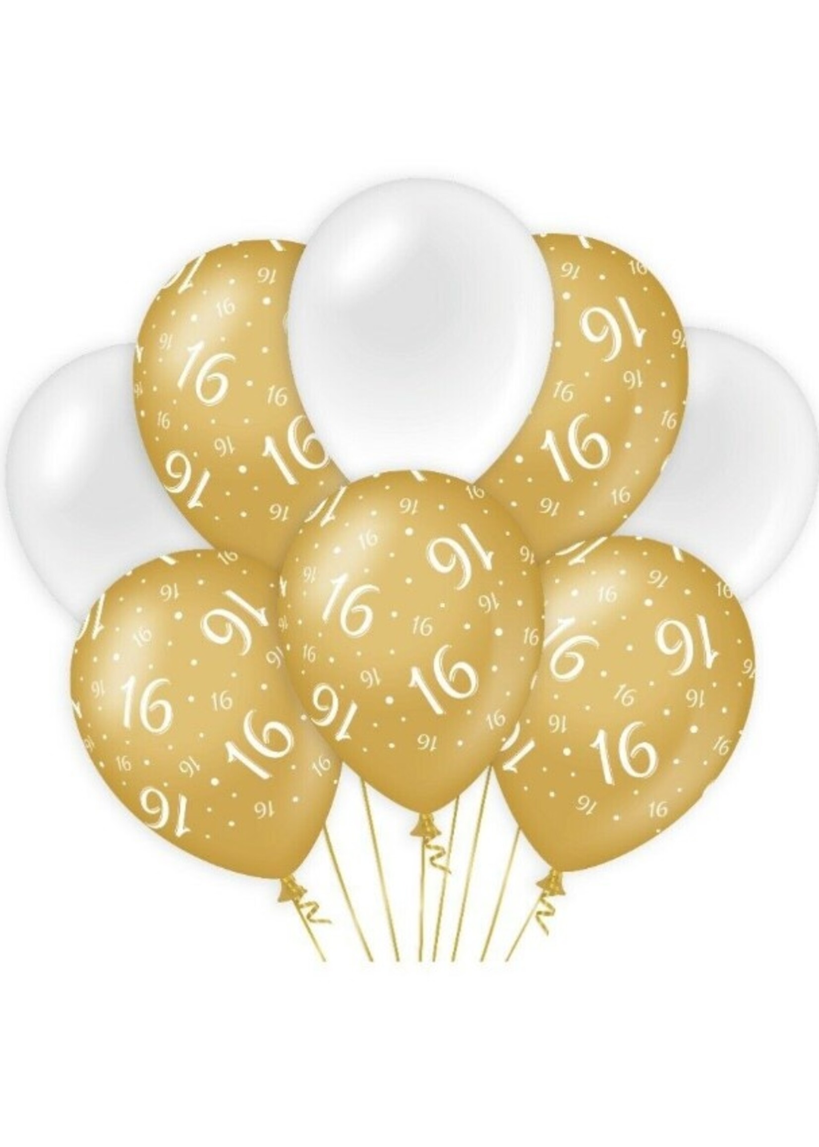 Party Planet Balloons Gold/white - 16