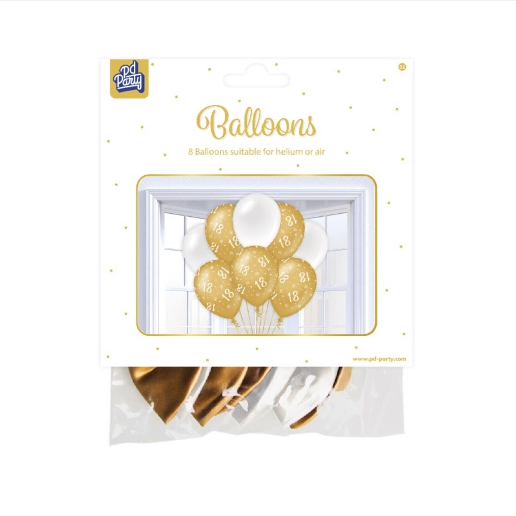 Party Planet Balloons Gold/white - 18