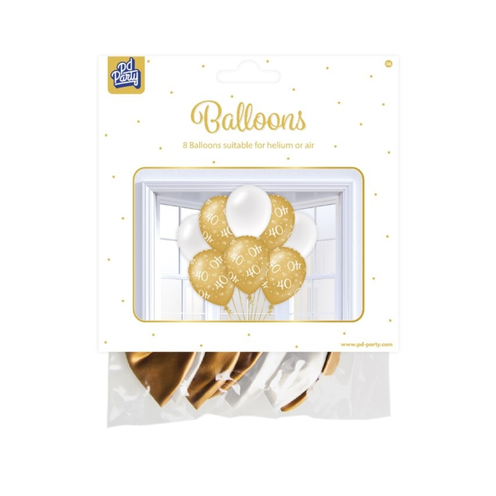 Party Planet Balloons Gold/white - 40